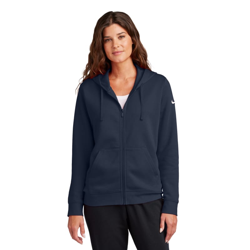 Nike Ladies Club Fleece Sleeve Swoosh Full-Zip Hoodie, custom hoodie or sweatshirt with logo imprint 13