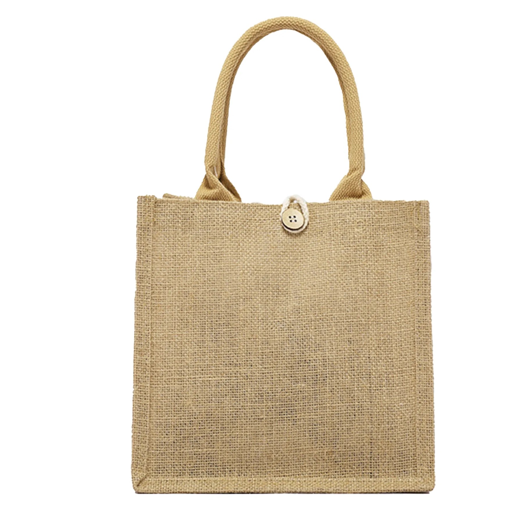 9.06 X 5.91 X 8.27 Inch Jute Burlap Tote Bag 2