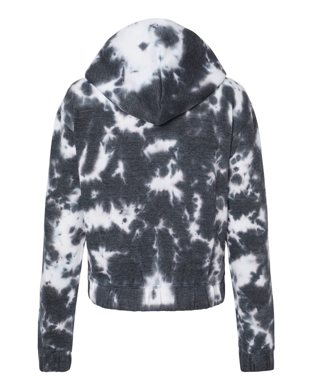 Women's Sueded Fleece Tie-Dyed Crop Hooded Sweatshirt - W23718 32