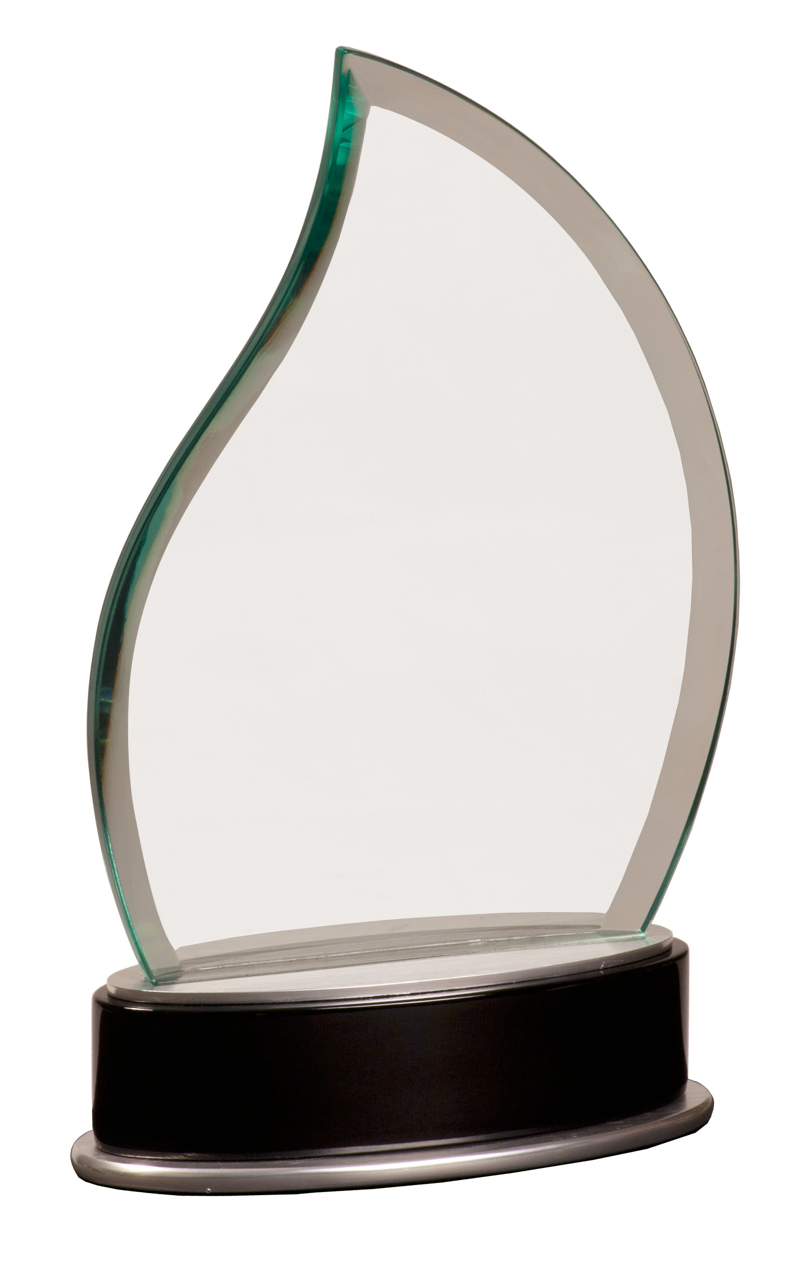 8 3/4" Jade Flame Metro Glass Award with Black and Silver Base