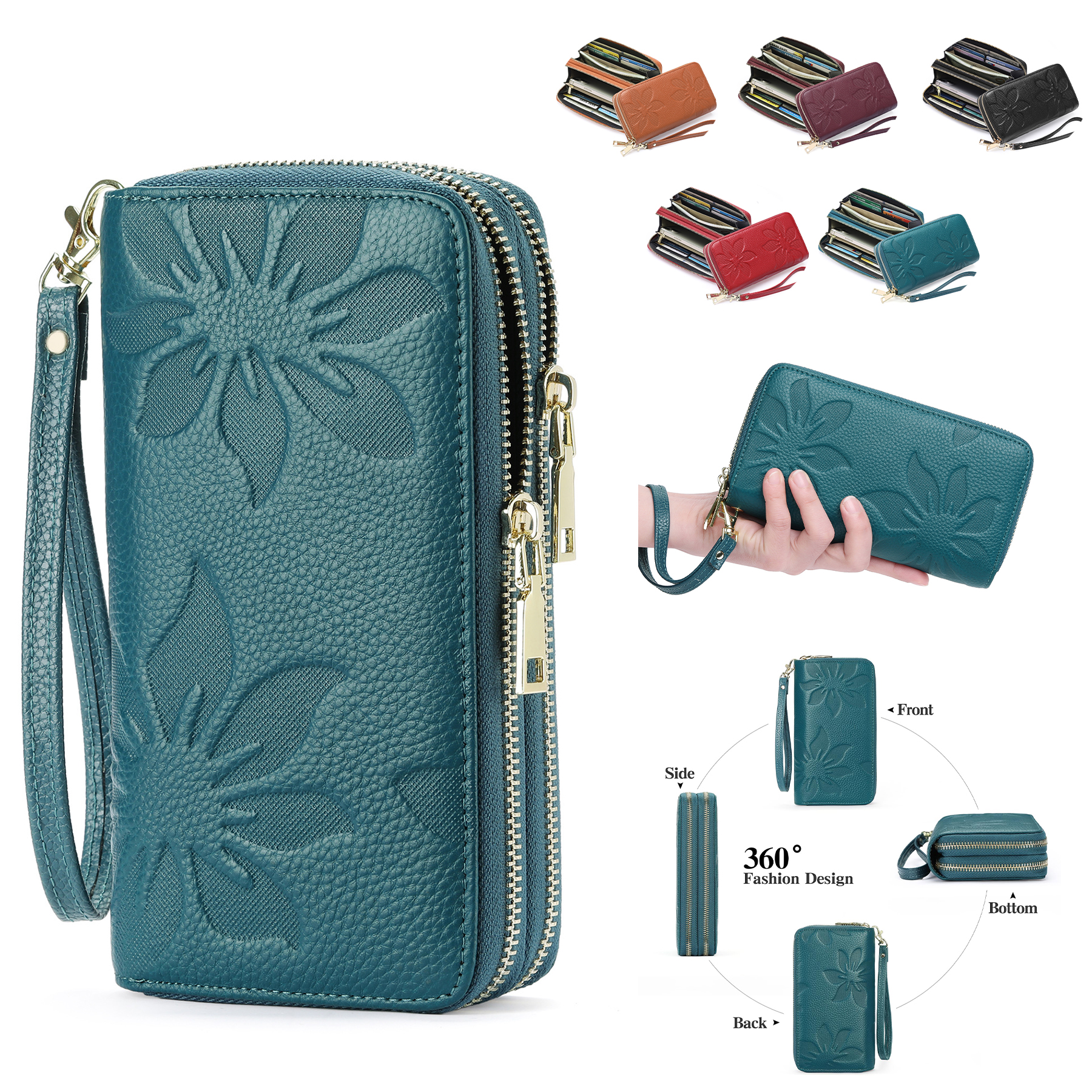 Women's Wallet Large Capacity Double Zip Around