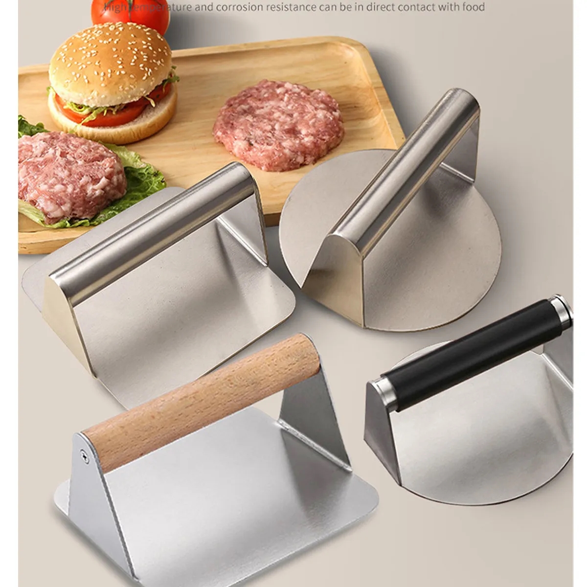 Stainless Steel Meat Press Grill Kitchen Tool Household Mold 4