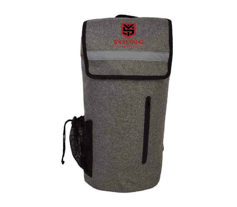 Gray Waterproof Sport Bag with Outer Zipper 7