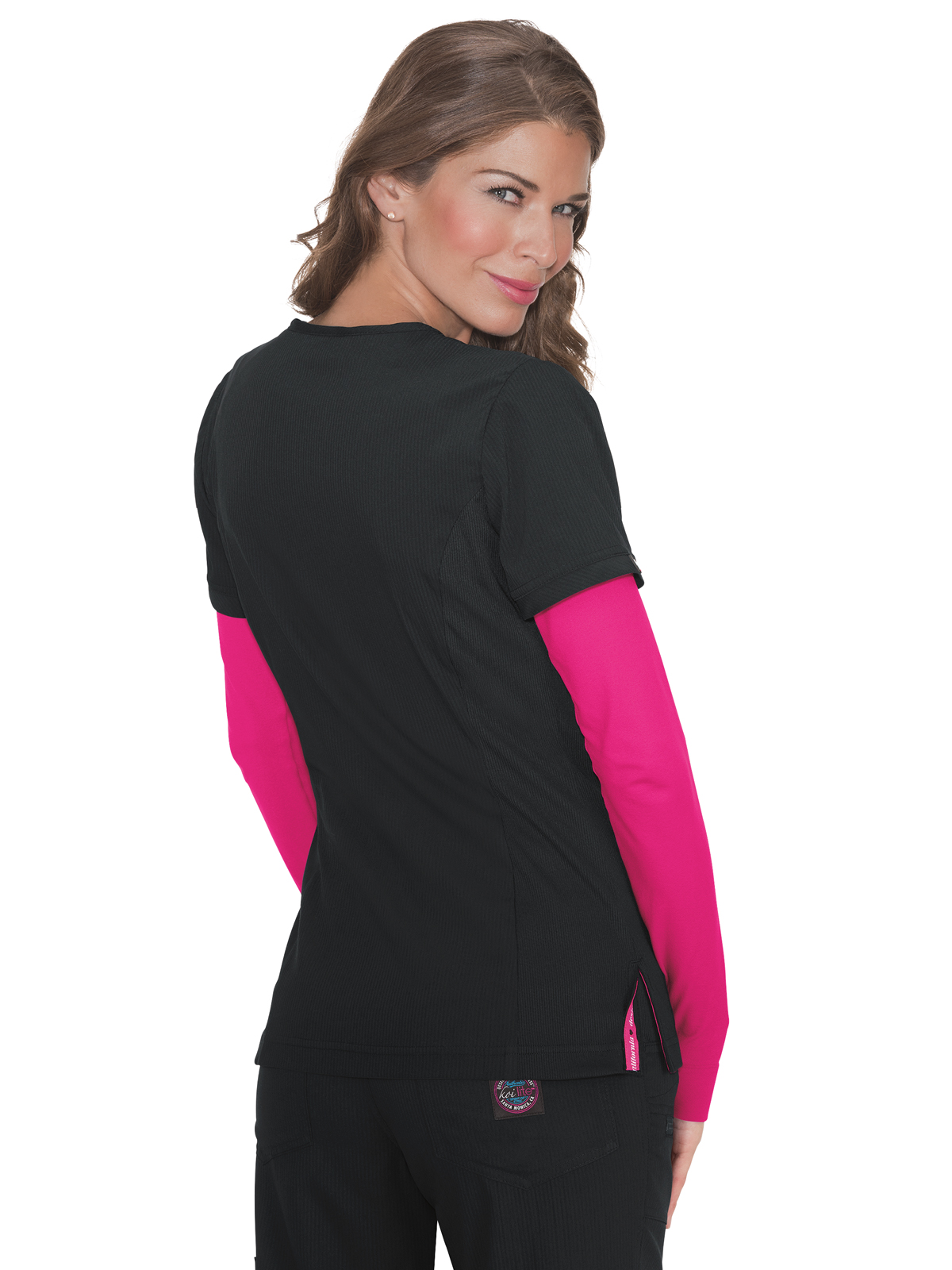 koi - Lite - Women's Three-Pocket Mock-Wrap Philosophy Top 3