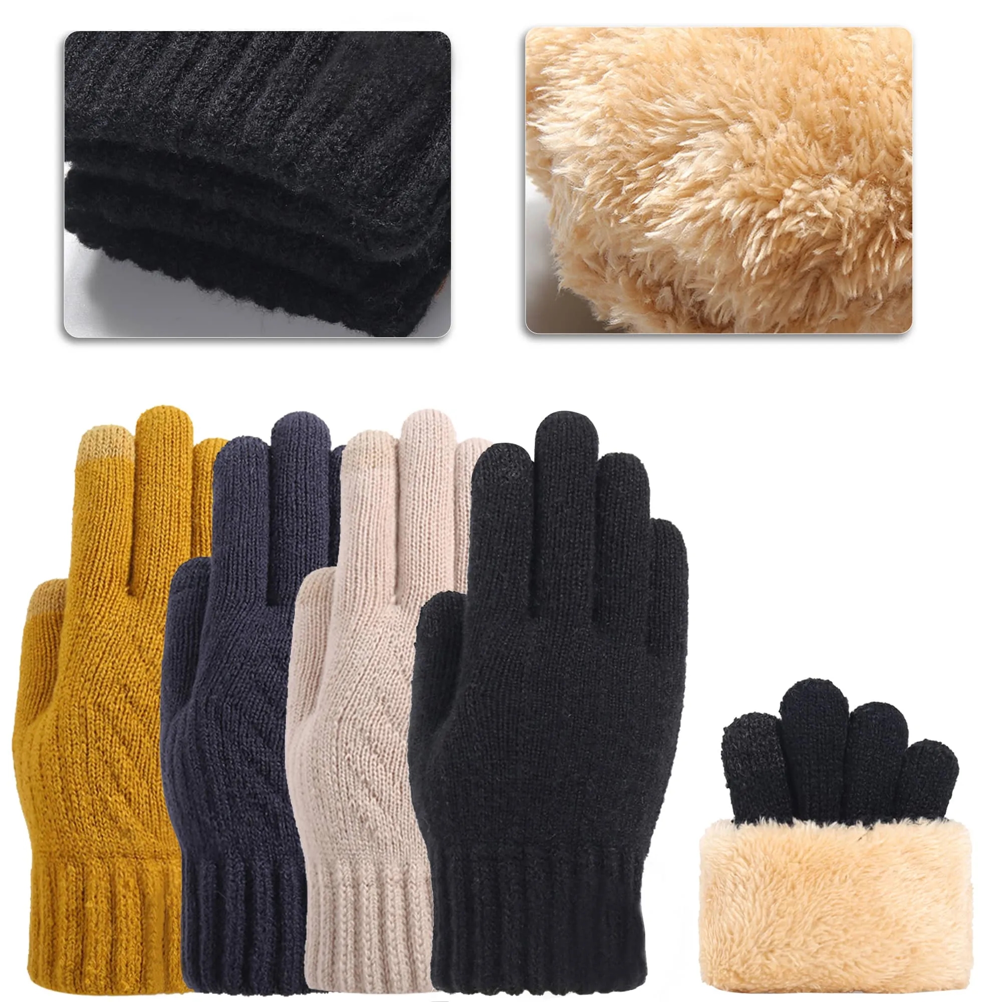 Plush Knit Winter Gloves 2