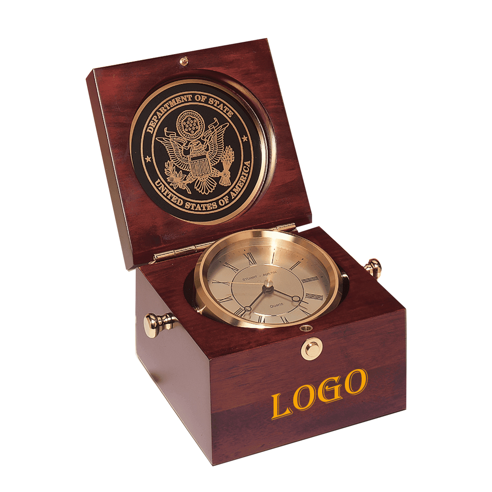 LARGE MAHOGANY FINISH CAPTAIN'S CLOCK 1
