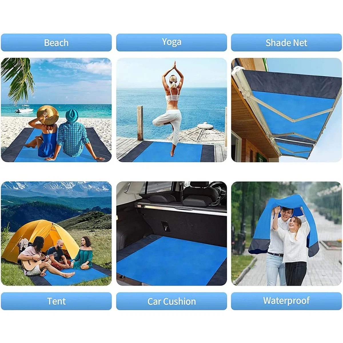 Foldable Beach Mat Lightweight Outdoor Picnic Blanket Pad 6