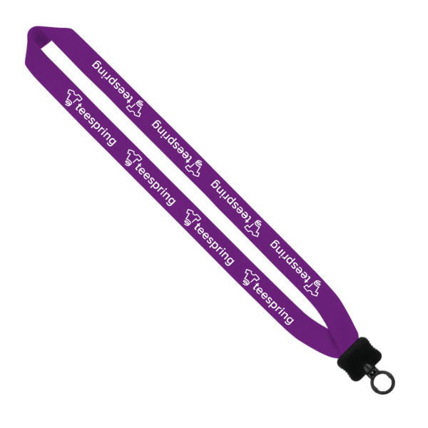 1" Cotton Lanyard with Plastic Clamshell & O-Ring 156