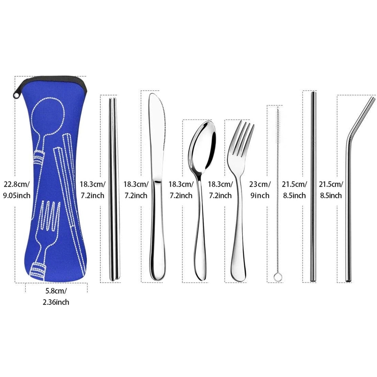 Reusable Travel Camping Cutlery Set 3
