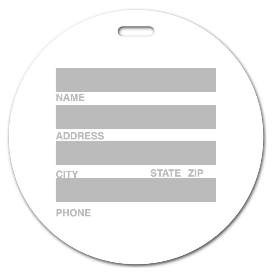 Luggage Tag with Matte Back, Round 3