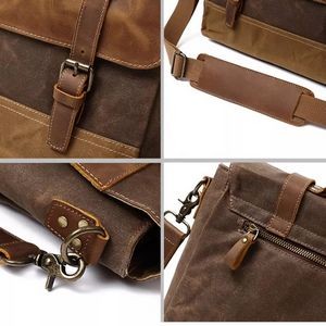Canvas Leather Messenger Bag 2