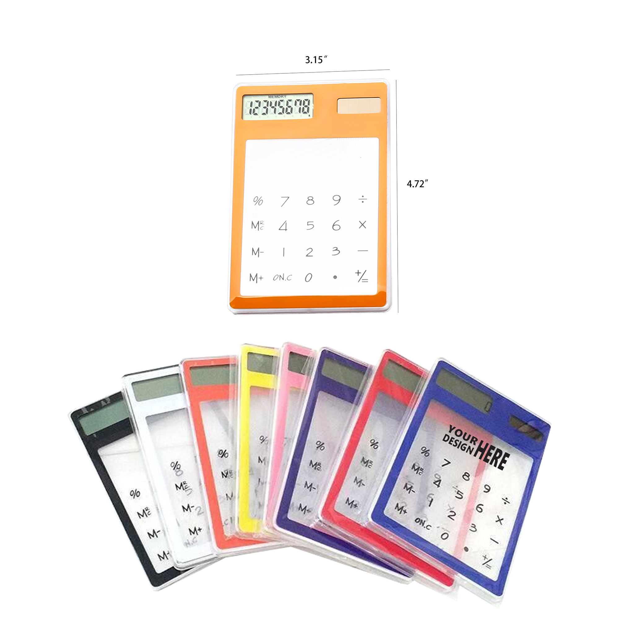 8 Digit Transparent Solar Power Thin Calculator 2