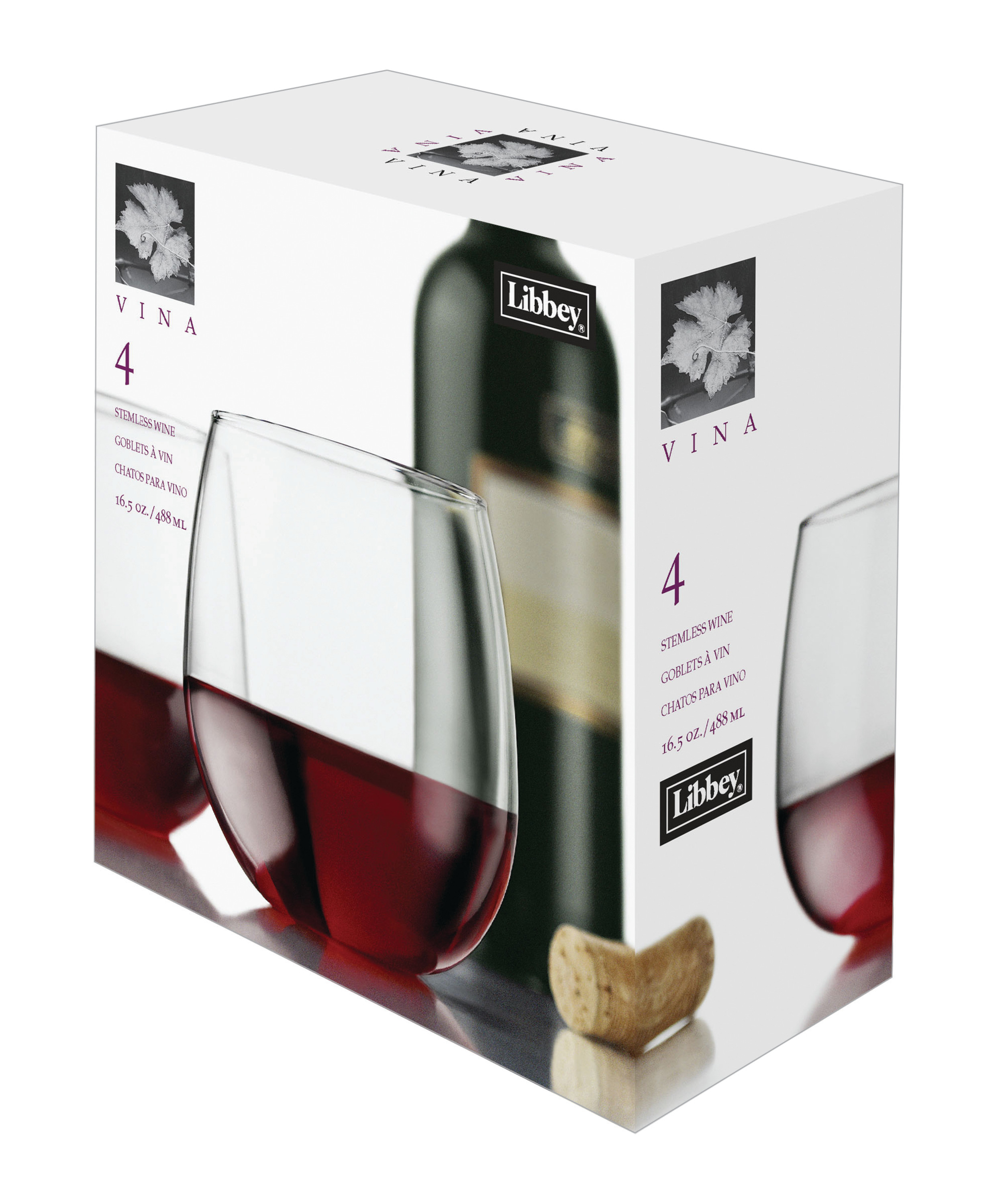 Libbey Vina Stemless Red Wine Glass, set of 4 4