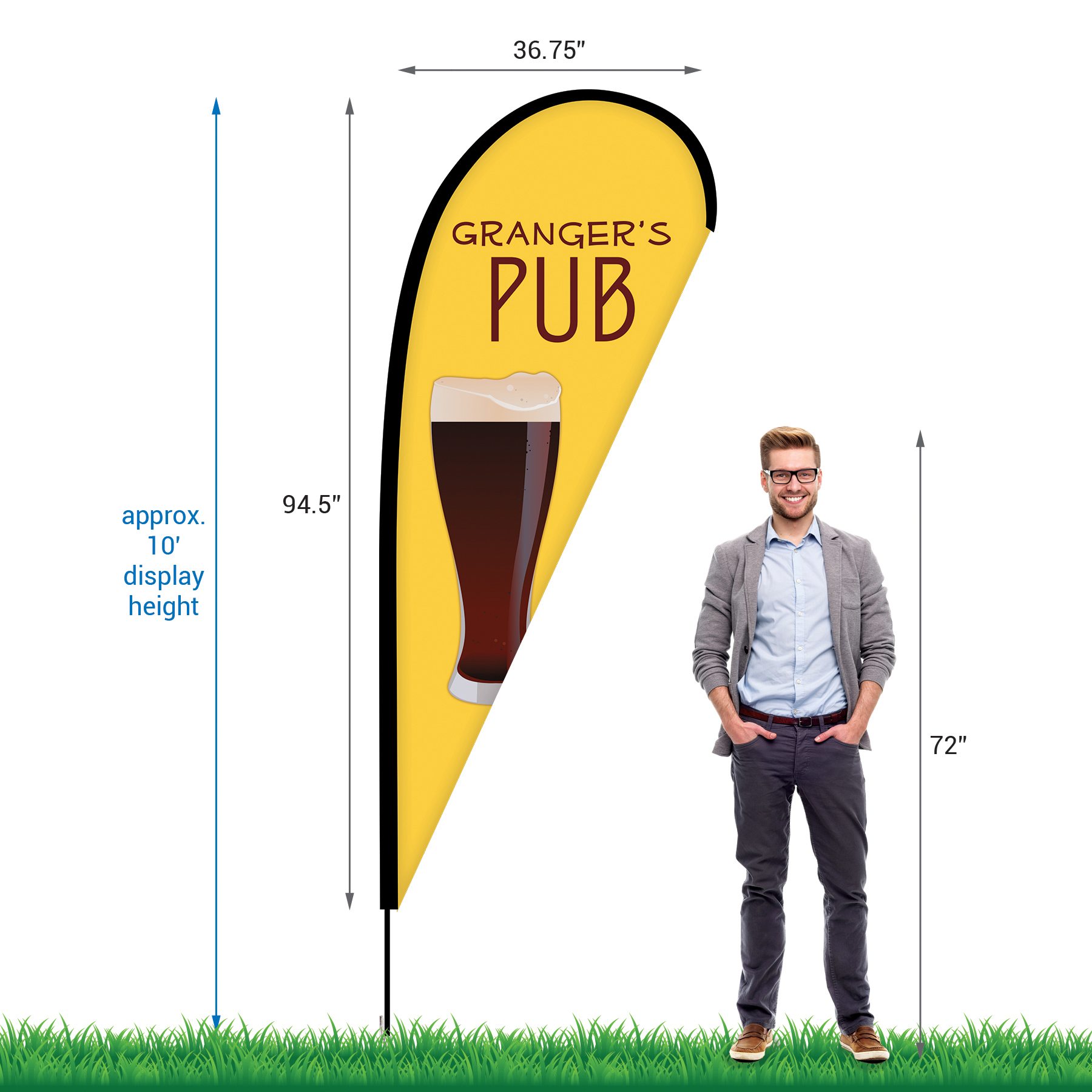 8' Double Sided Custom Portable Teardrop Banners 12