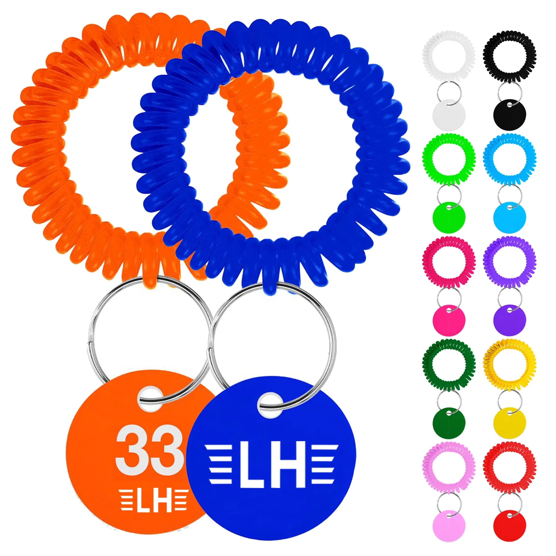 EVA Plastic Spring Wristband with Keychain 9