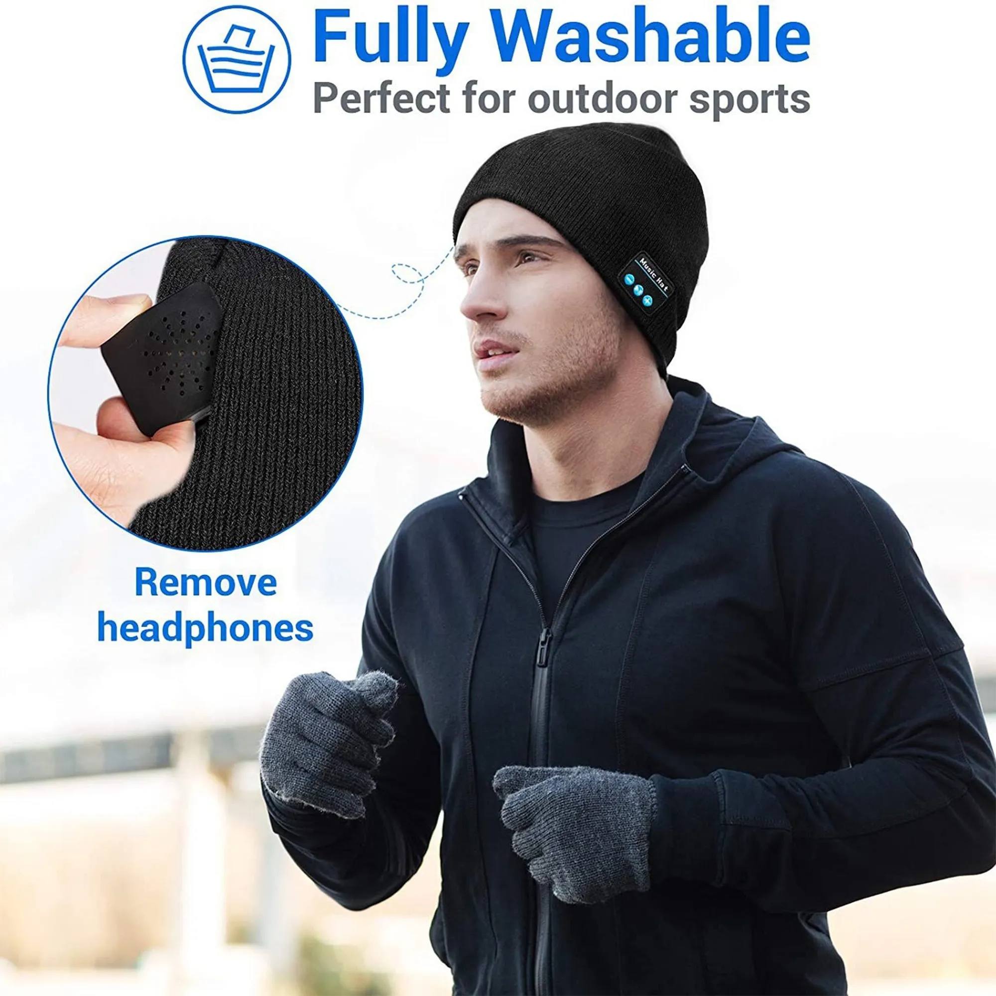 Wireless Control Acrylic Knit Cap 2