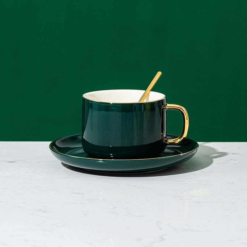 Custom 8.5 oz Macaron-colored coffee cups and saucers 2