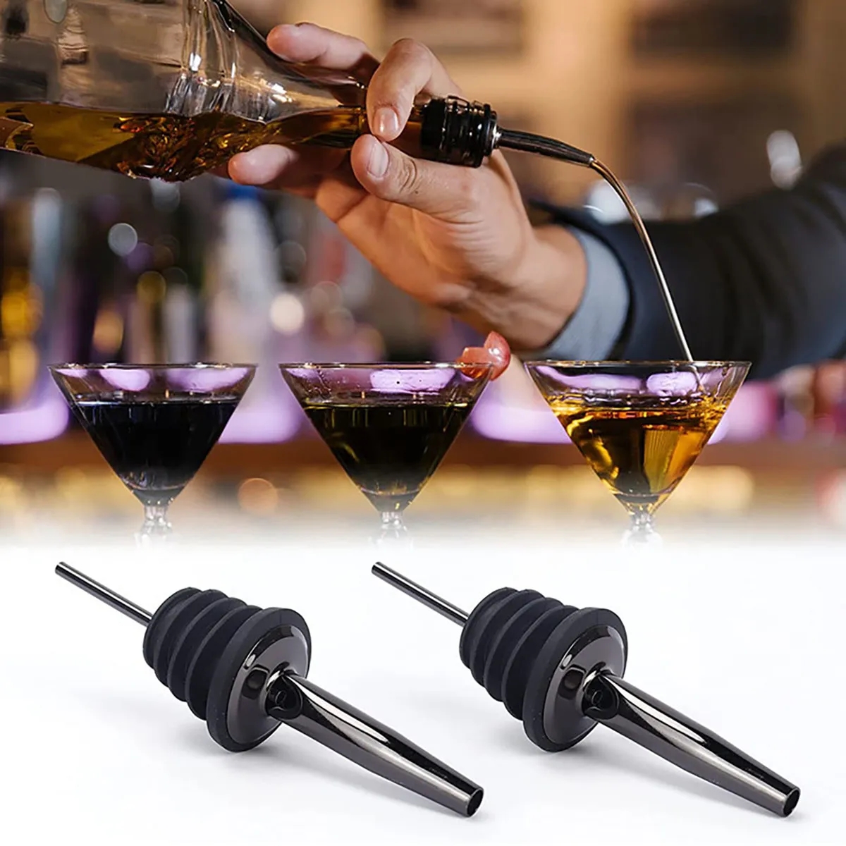 11pcs Cocktail Bartender Shaker Set with Bamboo Stand 3