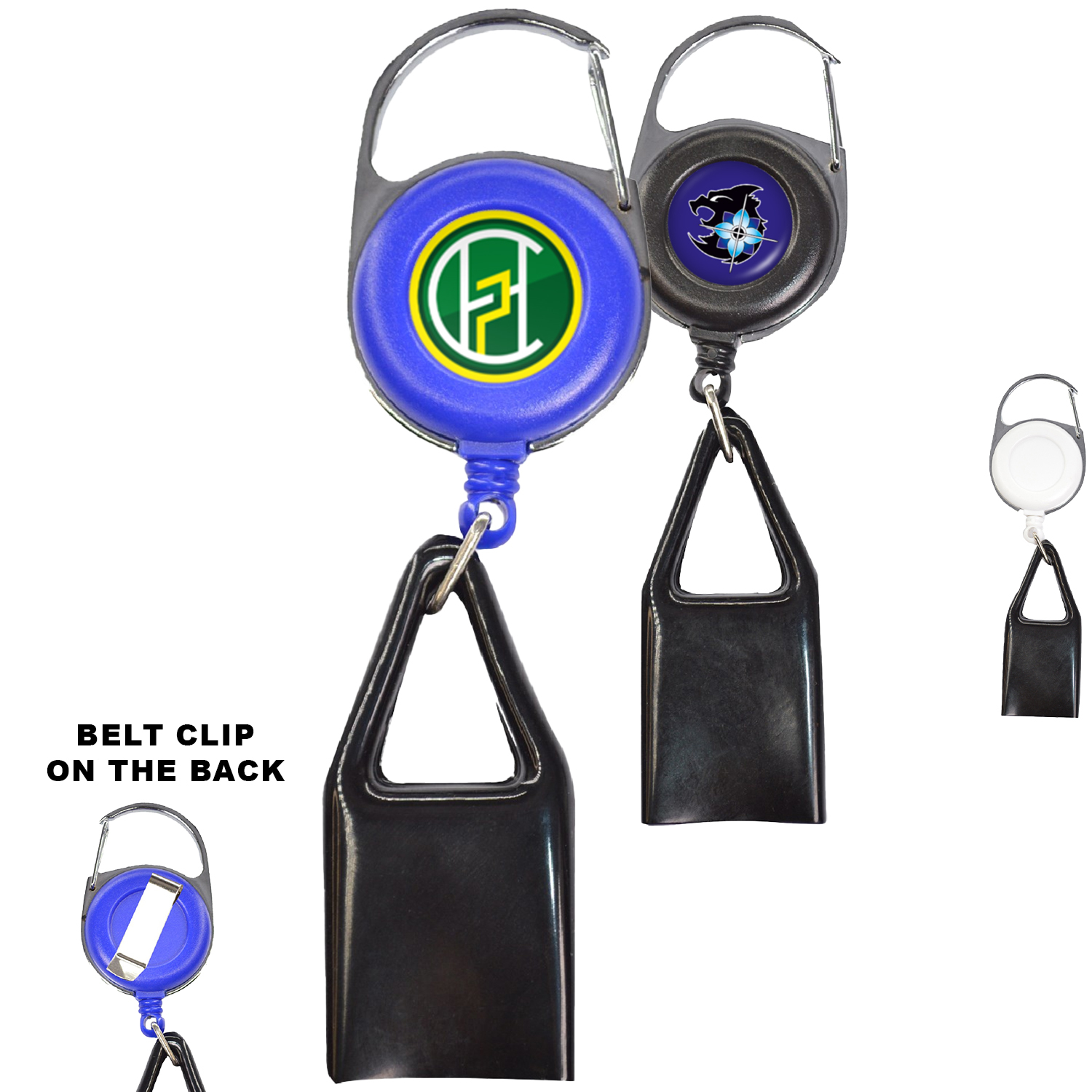 Pen Holder Round Carabiner Badge Reel Holder w/ Belt clip 3