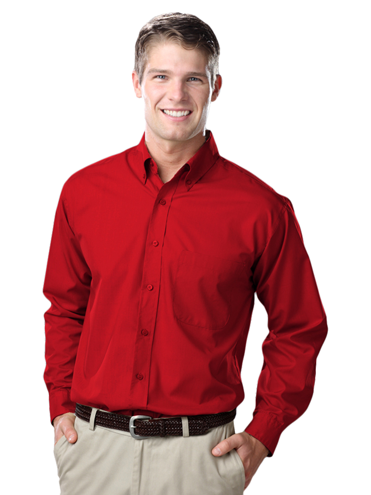 Blue Generation - Men's 1-Pocket Value Poplin Shirt 30