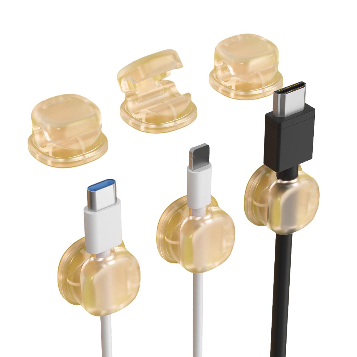 6PCS Spring-Loaded Silicone Cable Clips – Desk Organizer 6