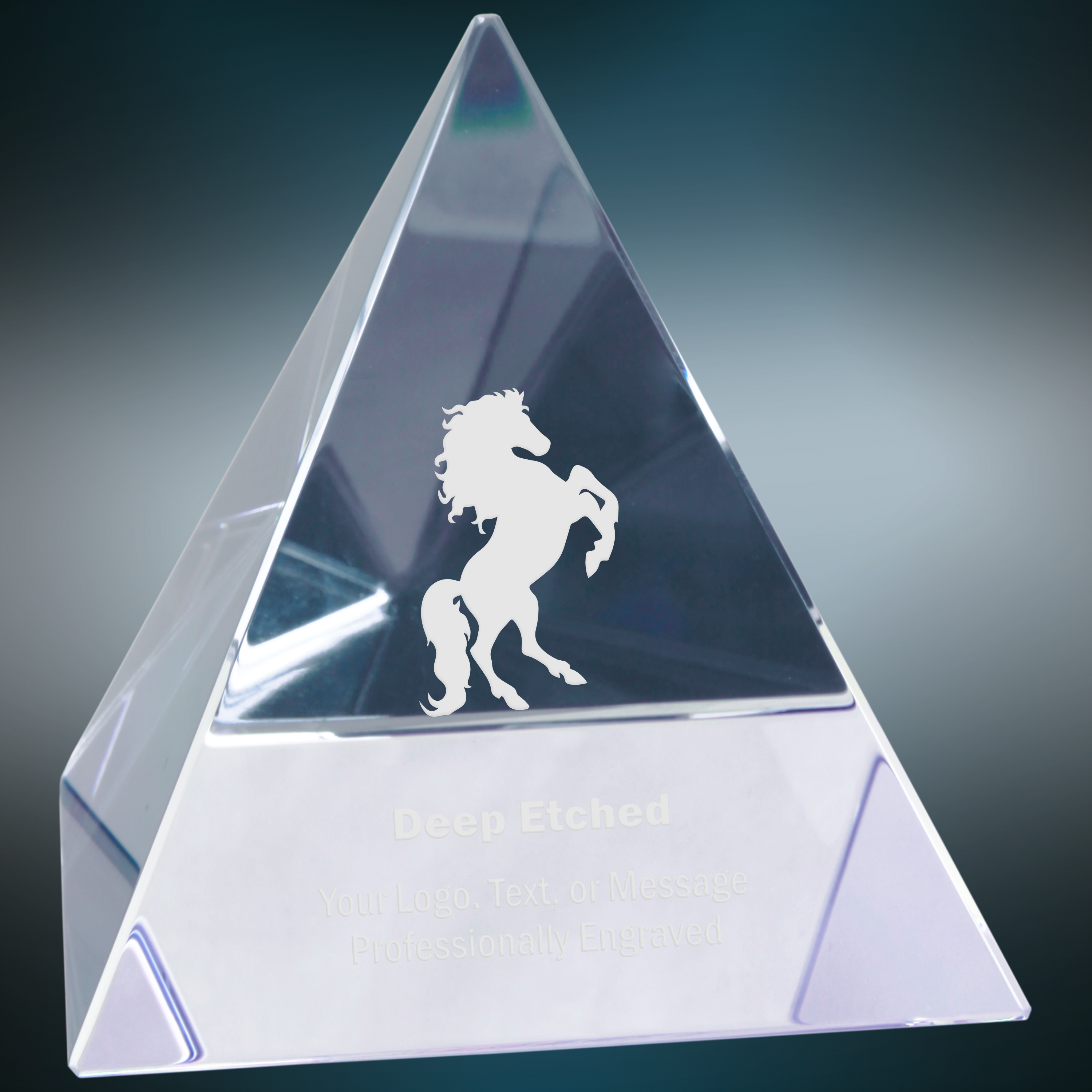 3 1/8" x 3 1/8" x 3 1/8" Crystal Pyramid Award