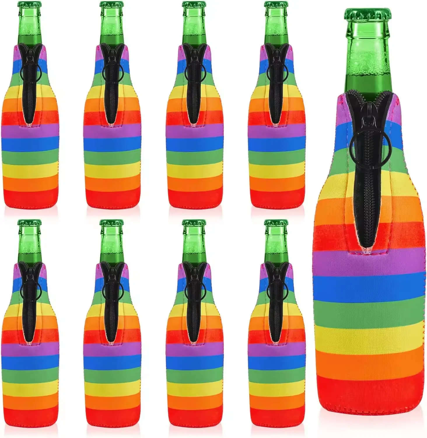 Pride Rainbow Neoprene Beer Bottle Cooler Sleeves 4