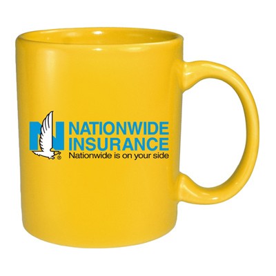 11 oz vitrified coffee mug - lemon yellow 1