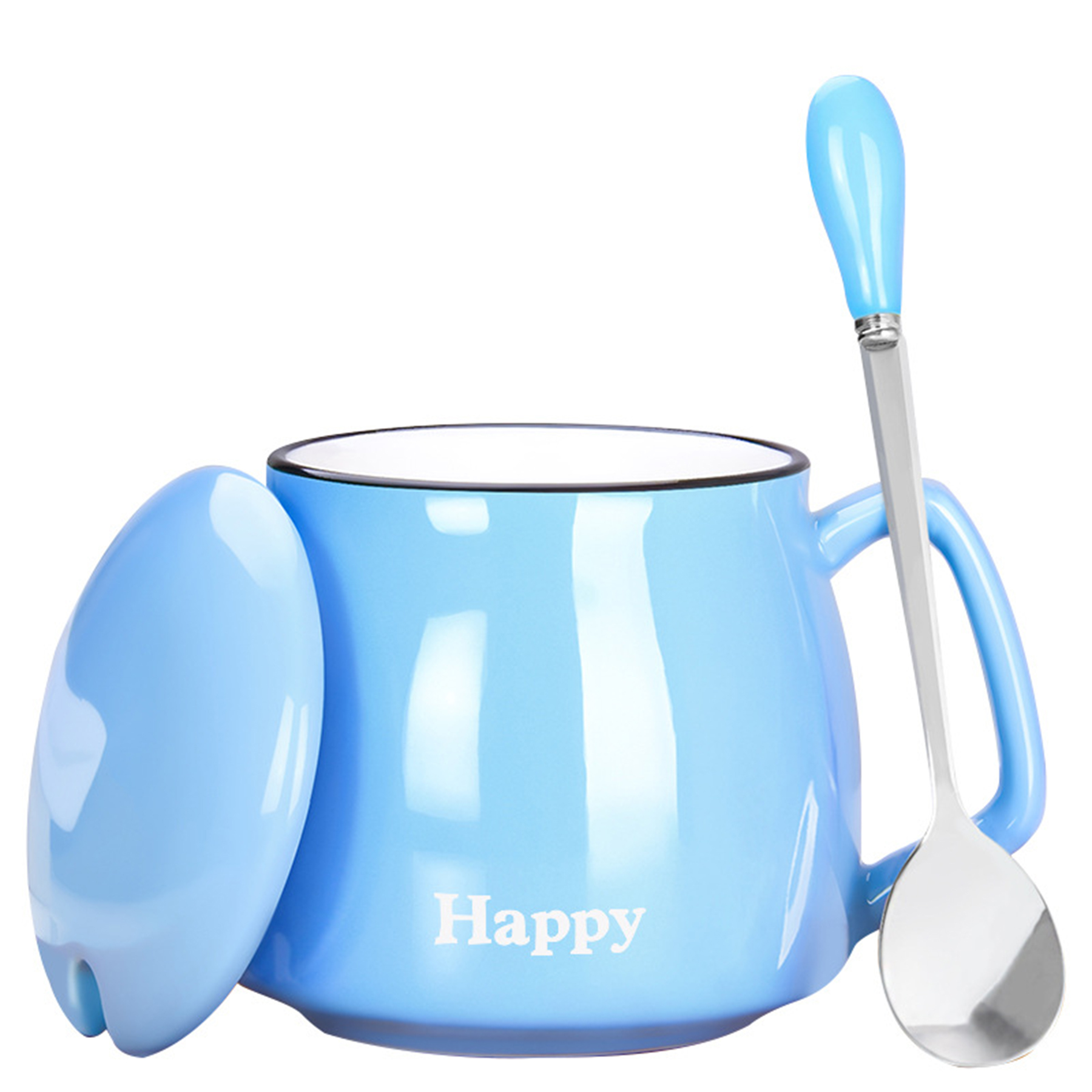 11 Oz. Ceramic Mug w/ Spoon and Cover 2