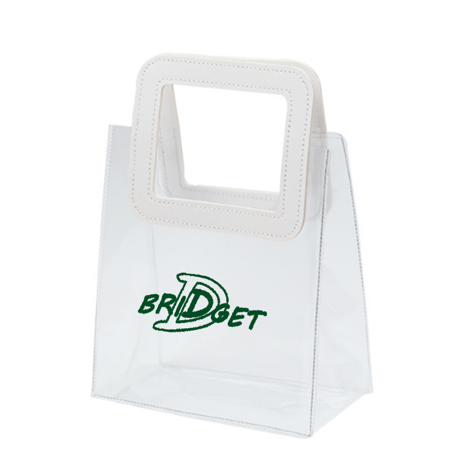 PVC Transparent Tote Bag With Leather Handle 2