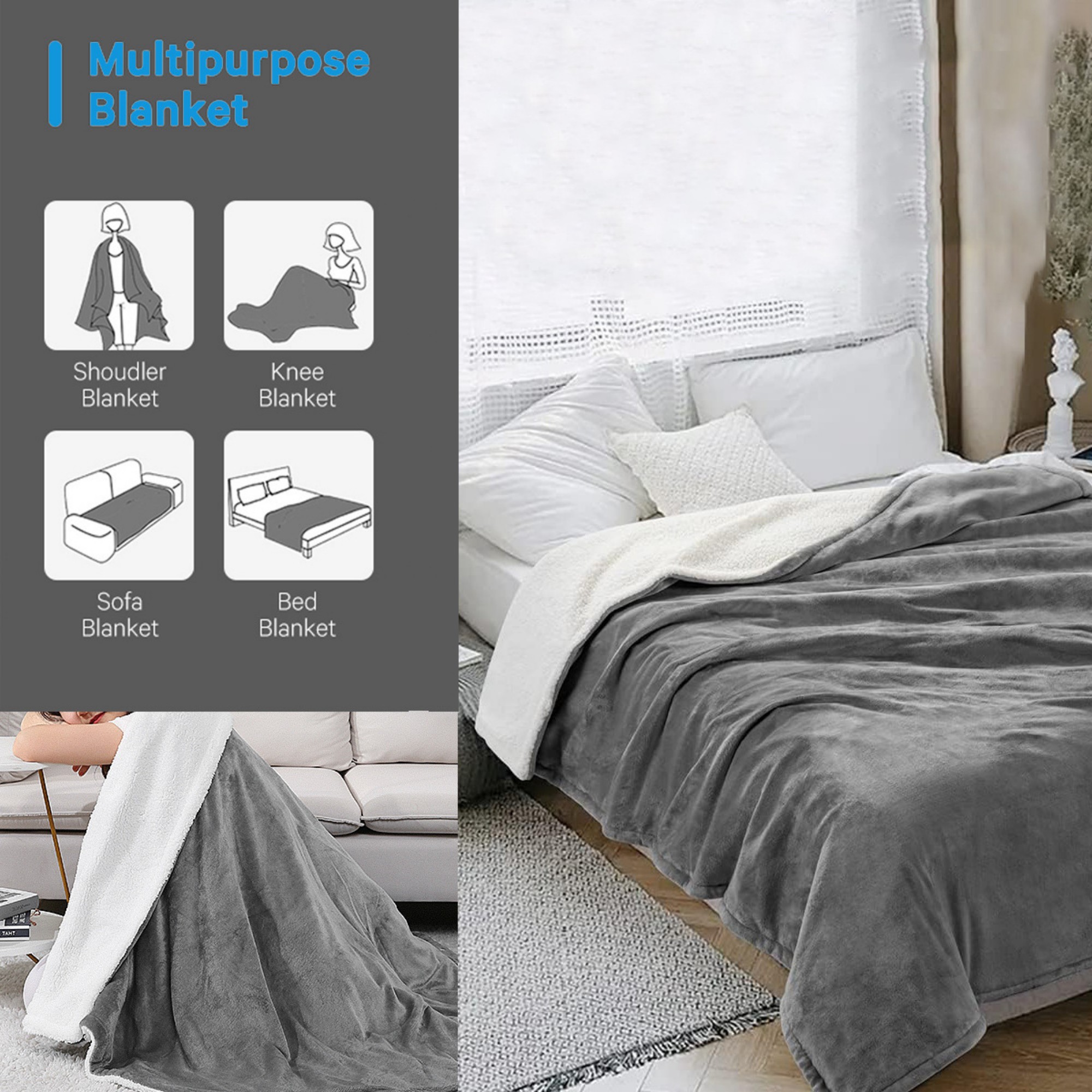 3-Temperature Heating Shawl Blanket 8