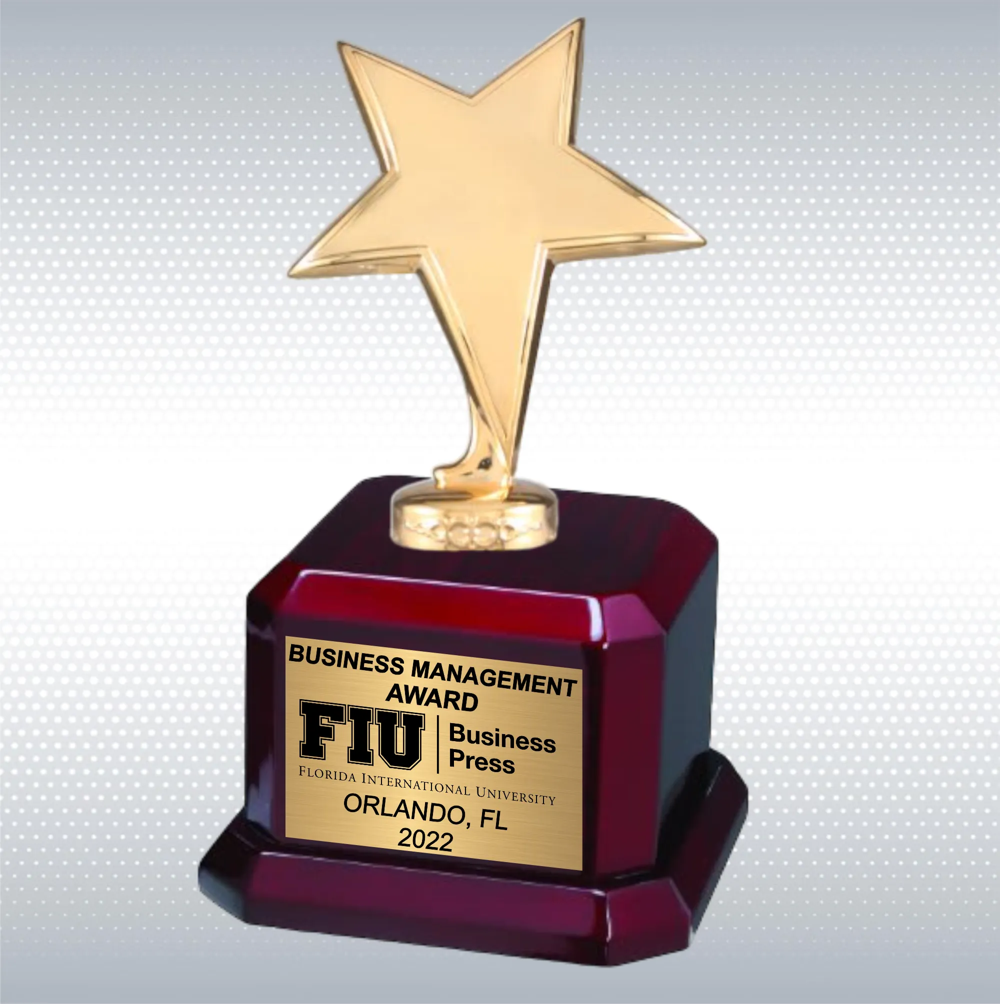 9 1/2" Star Trophy Award on Rosewood Royal Piano Finish Base 27