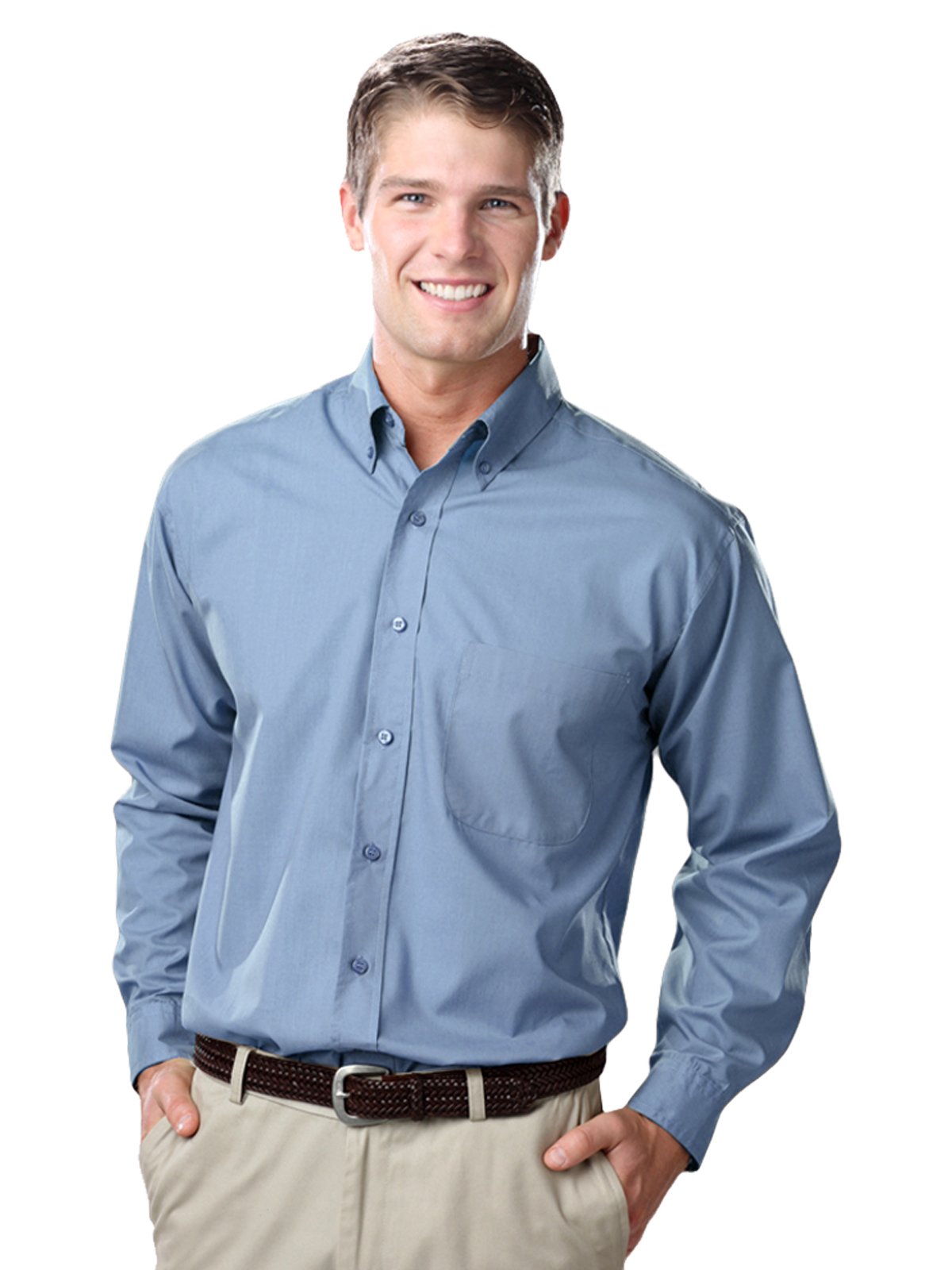 Blue Generation - Men's 1-Pocket Value Poplin Shirt 63