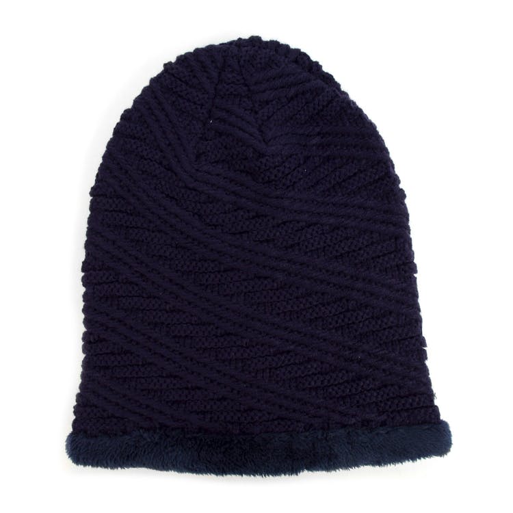 Adult Winter Beanie Hats - Navy Pattern 2