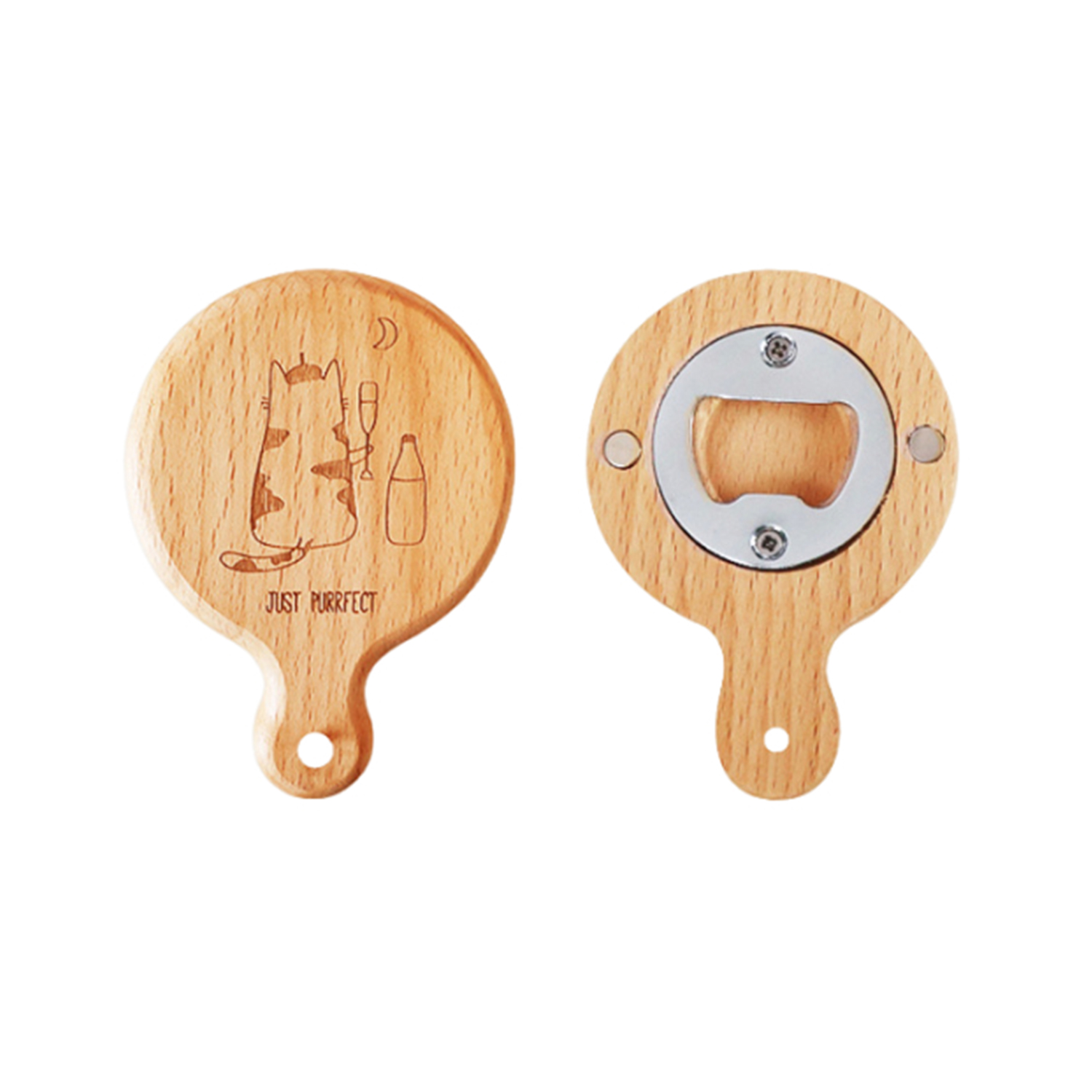 Wooden Handle Bottle Opener With Magnet 3