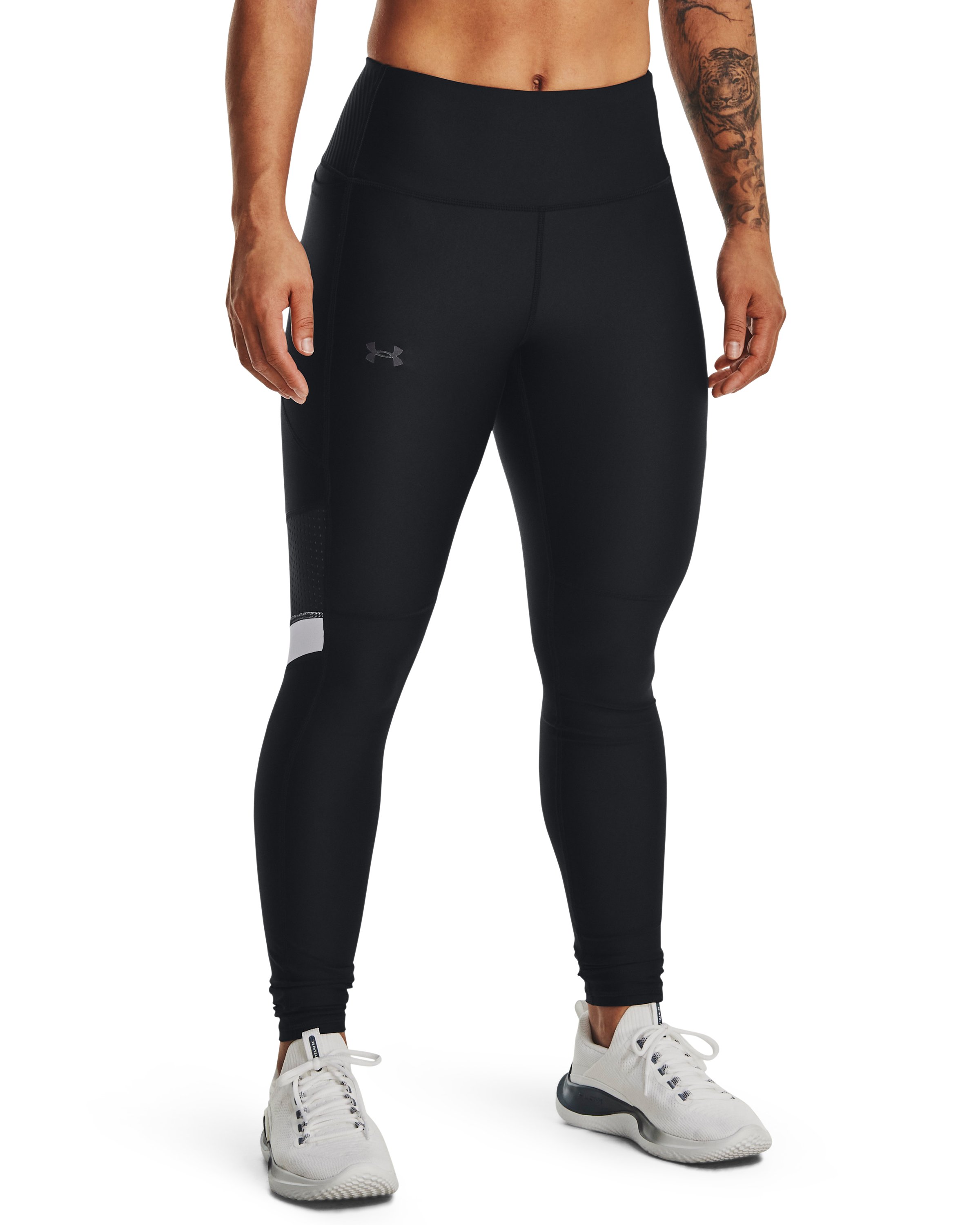 Women's HeatGear No-Slip Waistband Mesh Panel Leggings 5