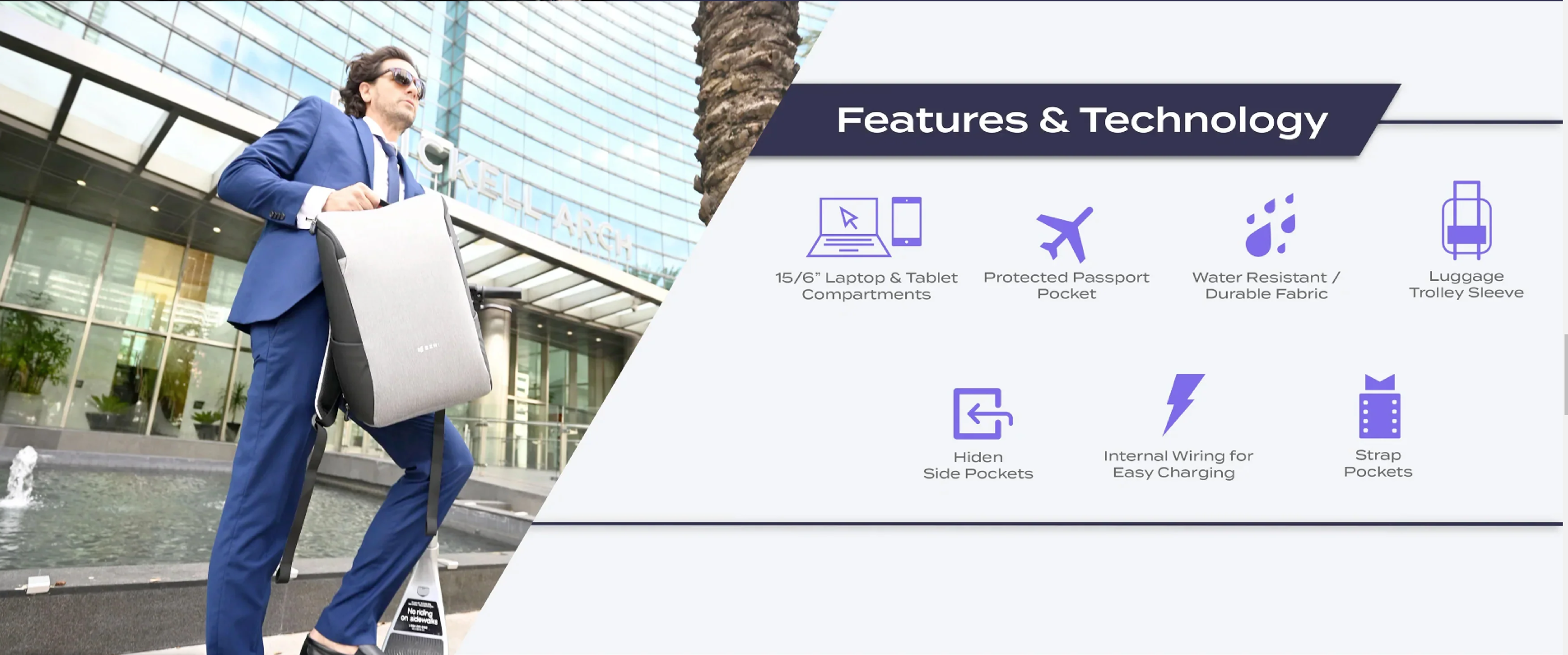 EZRI Premier Backpack with Embroidery 10