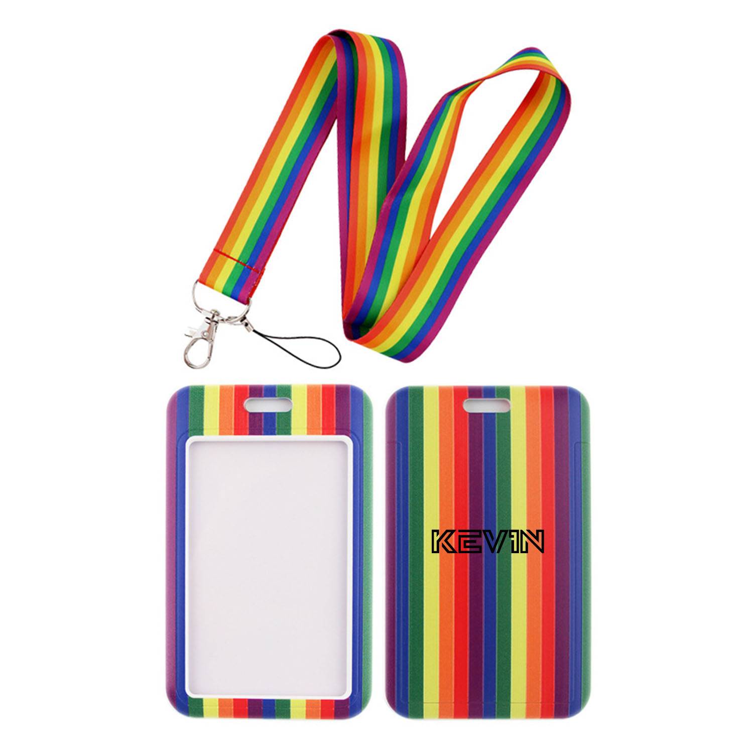 Rainbow Gay Pride Card Holder W/ Lanyard