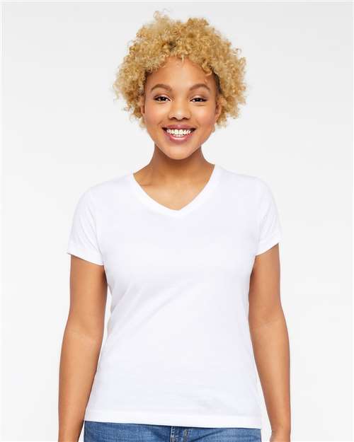 Women's Fine Jersey V-Neck Tee - 3507 24