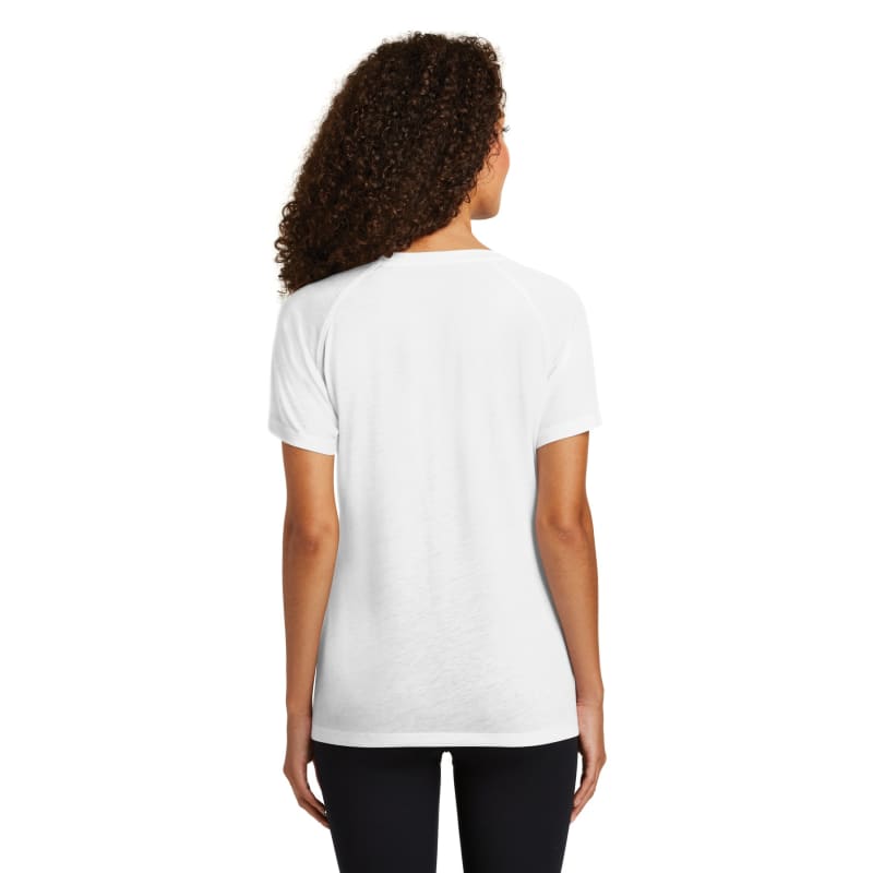 Sport-Tek Women's PosiCharge Tri-Blend Wicking Scoop Neck Raglan Tee. 47