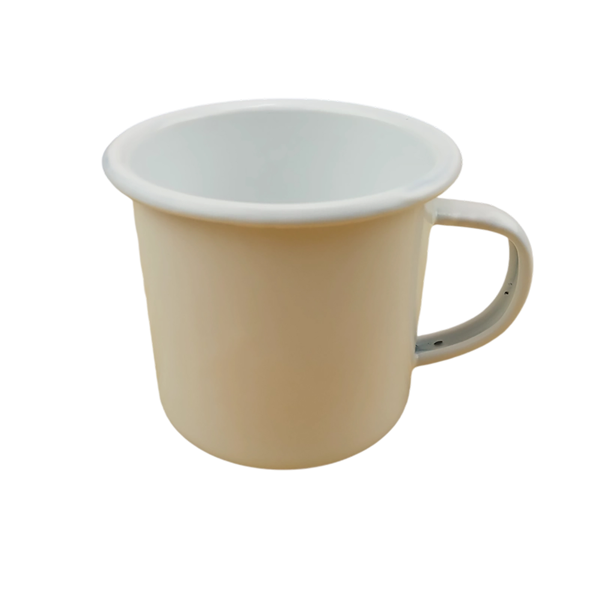 Enamel Metal Camper Mug 12oz Retro Style With Blue Rim 5
