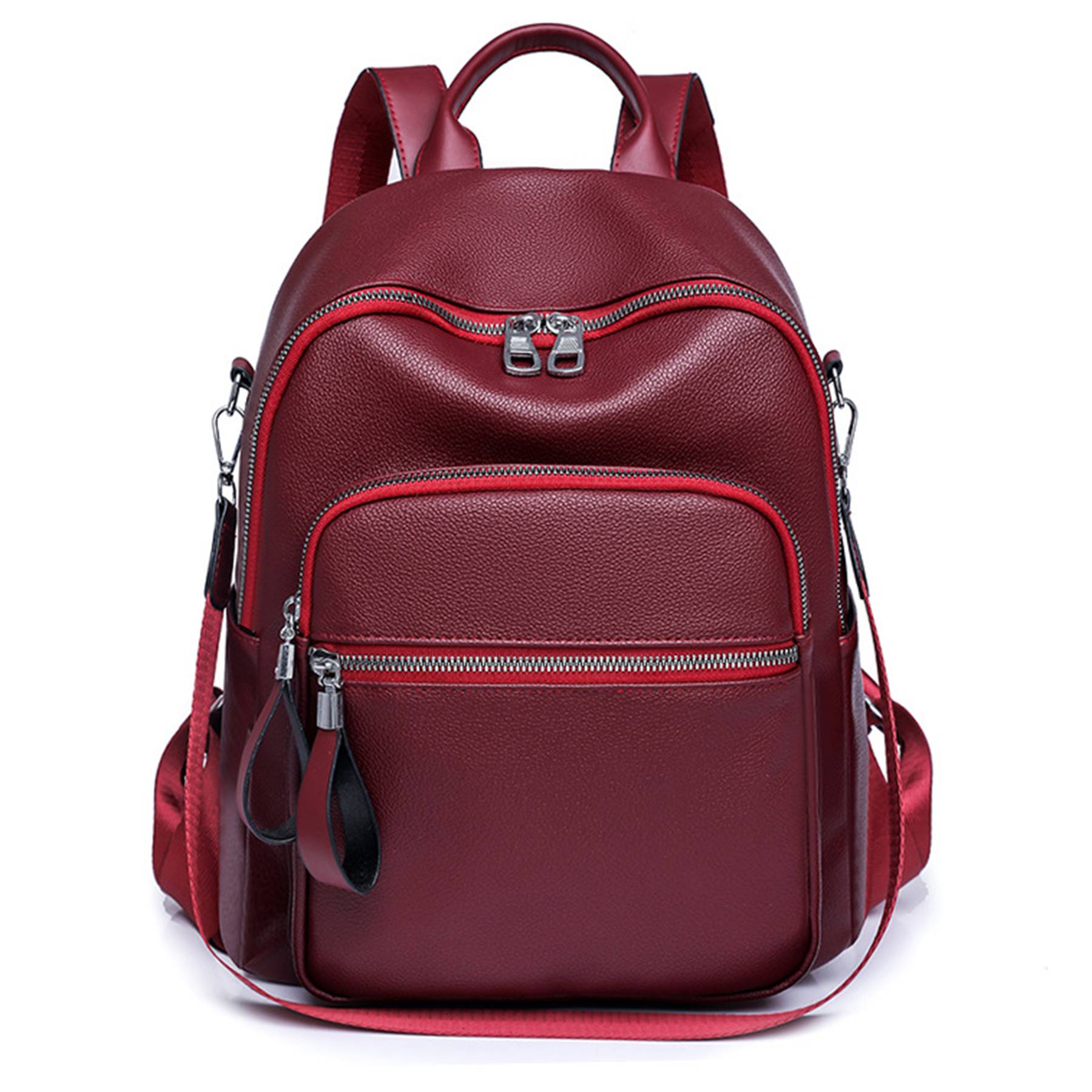 PU Leather Dual-use Casual Small Backpack Women 2