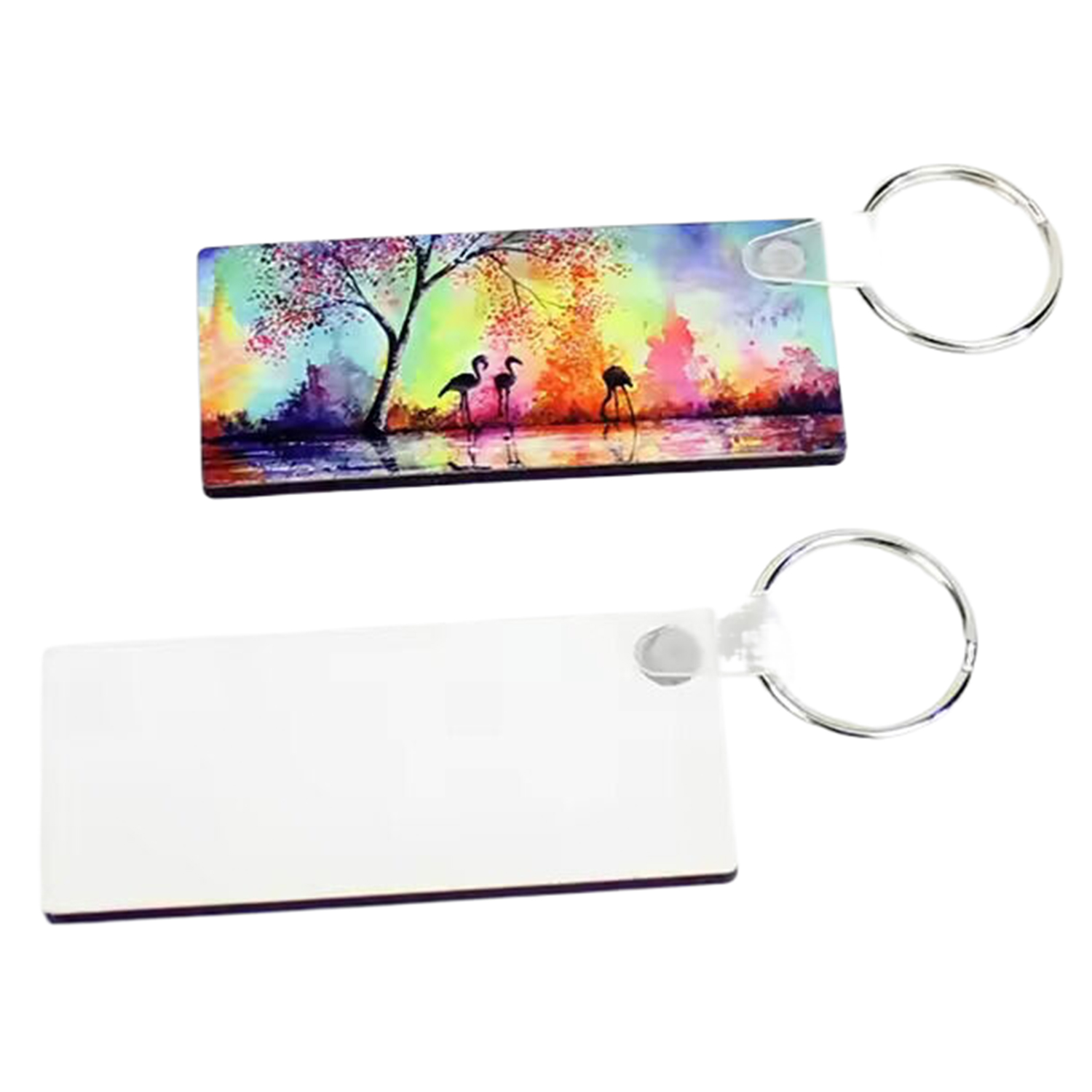 Rectangle Design MDF Keychain 4