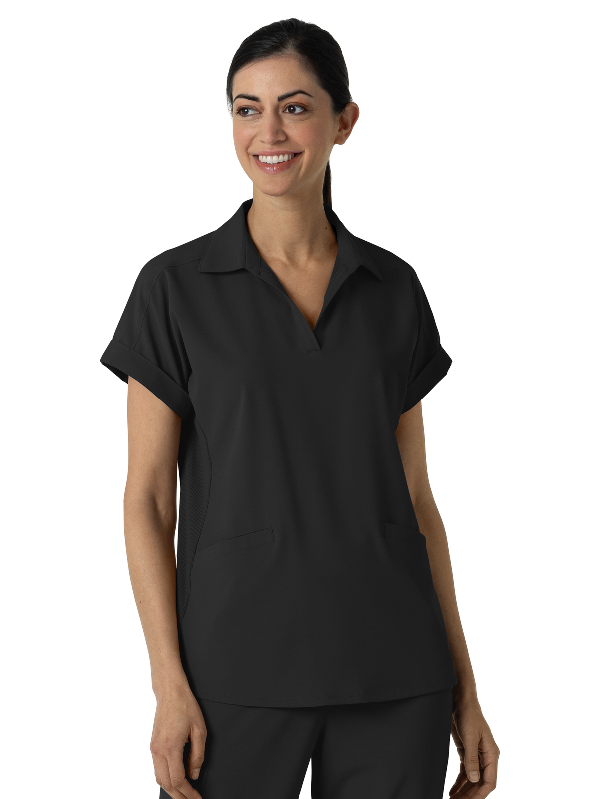 RENEW Women’s Two-Pocket Flex-n-Reach Collared Top