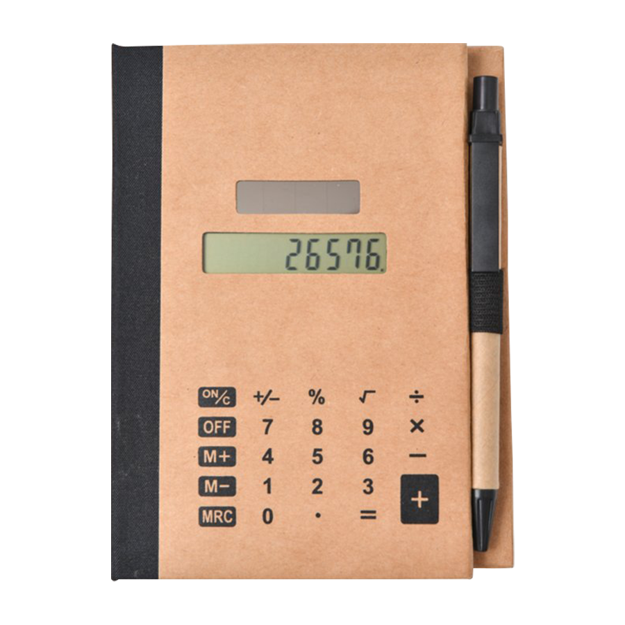 Eco-Friendly Recycled Solar Calculator Gift Set with Pen, Notepad, Sticky Notes & Flags 4