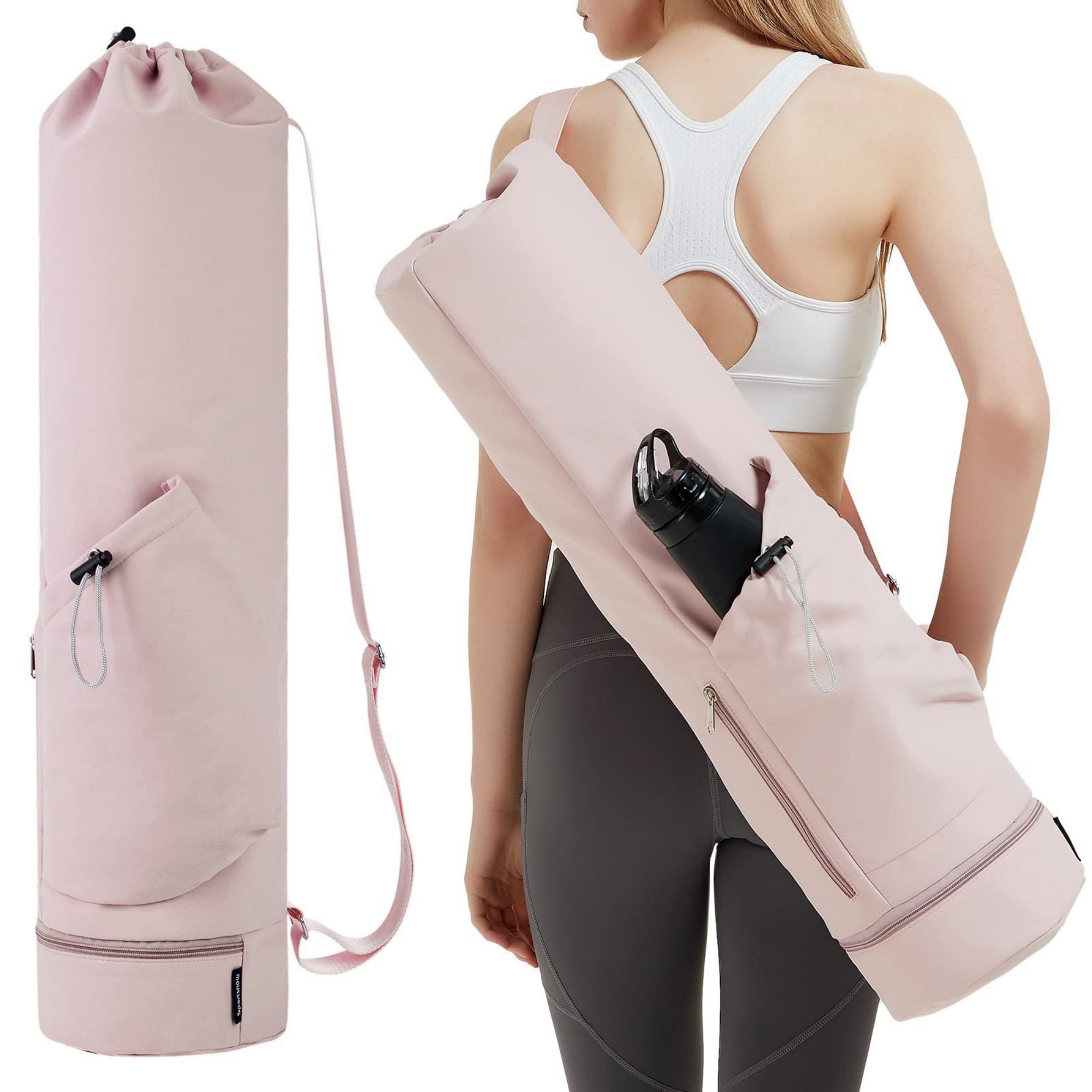 Yoga Mat Bag With Water Bottle And Bottom Wet Pocket 9