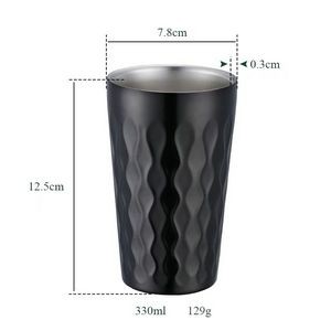 10oz Stainless Steel Camping Coffee Mug w/Wood Sleeve & Lid 17