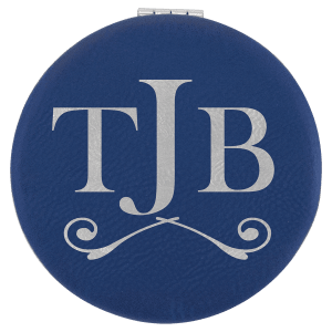 2 1/2" Laserable Leatherette Compact Mirror 14