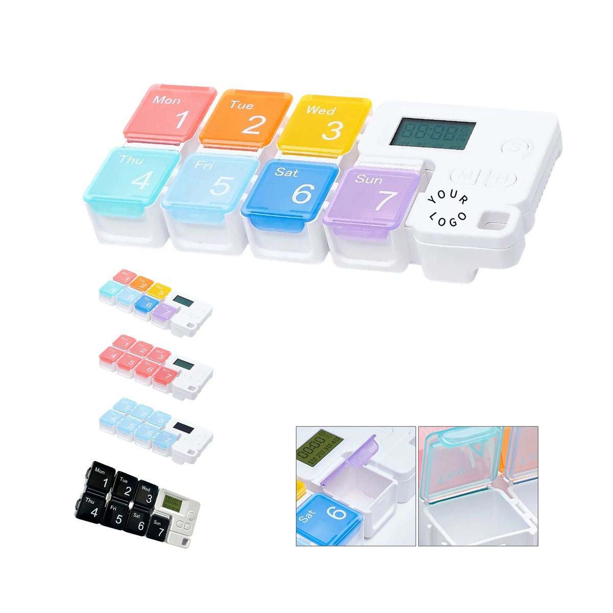 Pill Organizer with Multiple Alarm Settings 2