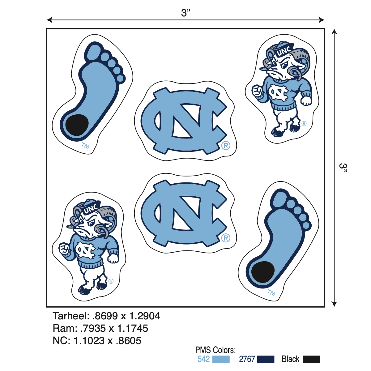 Waterless Peel & Stick Temporary Tattoo - 3" 6